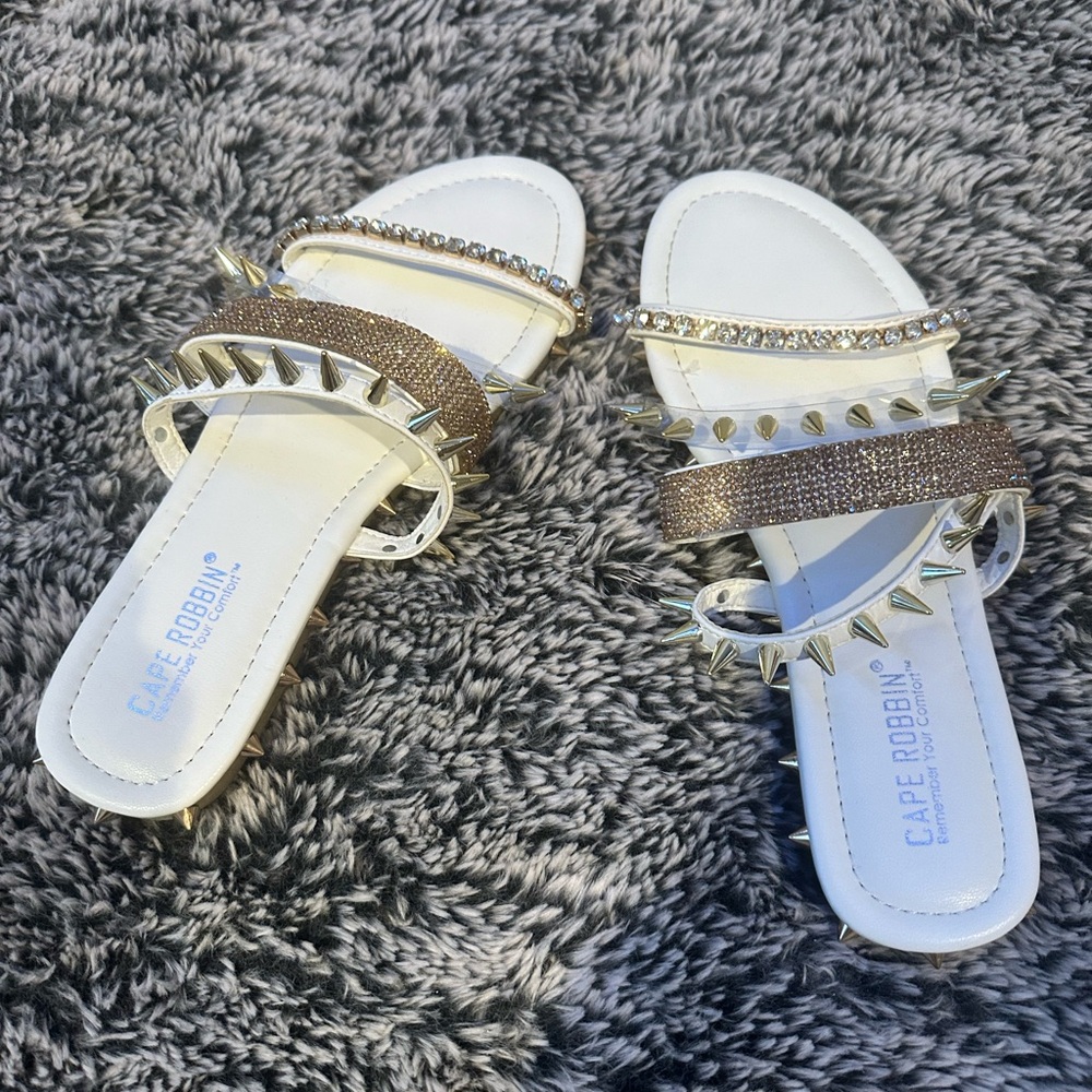 Edgy Gold Metal Sandals